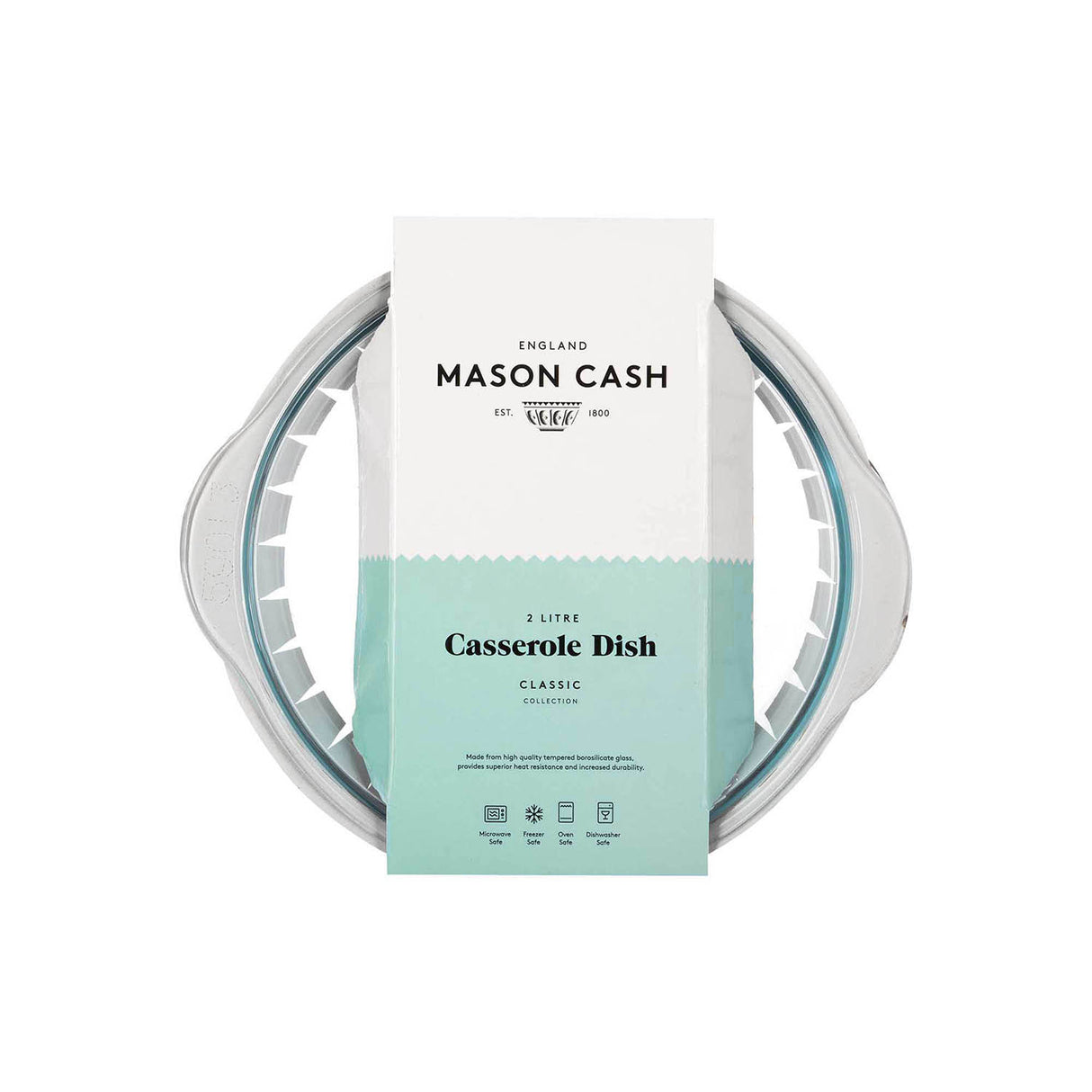 Rechteckige MASON CASH Auflaufform aus Glas, Classic Serie, klare Backform für Ofen und Auflauf.
