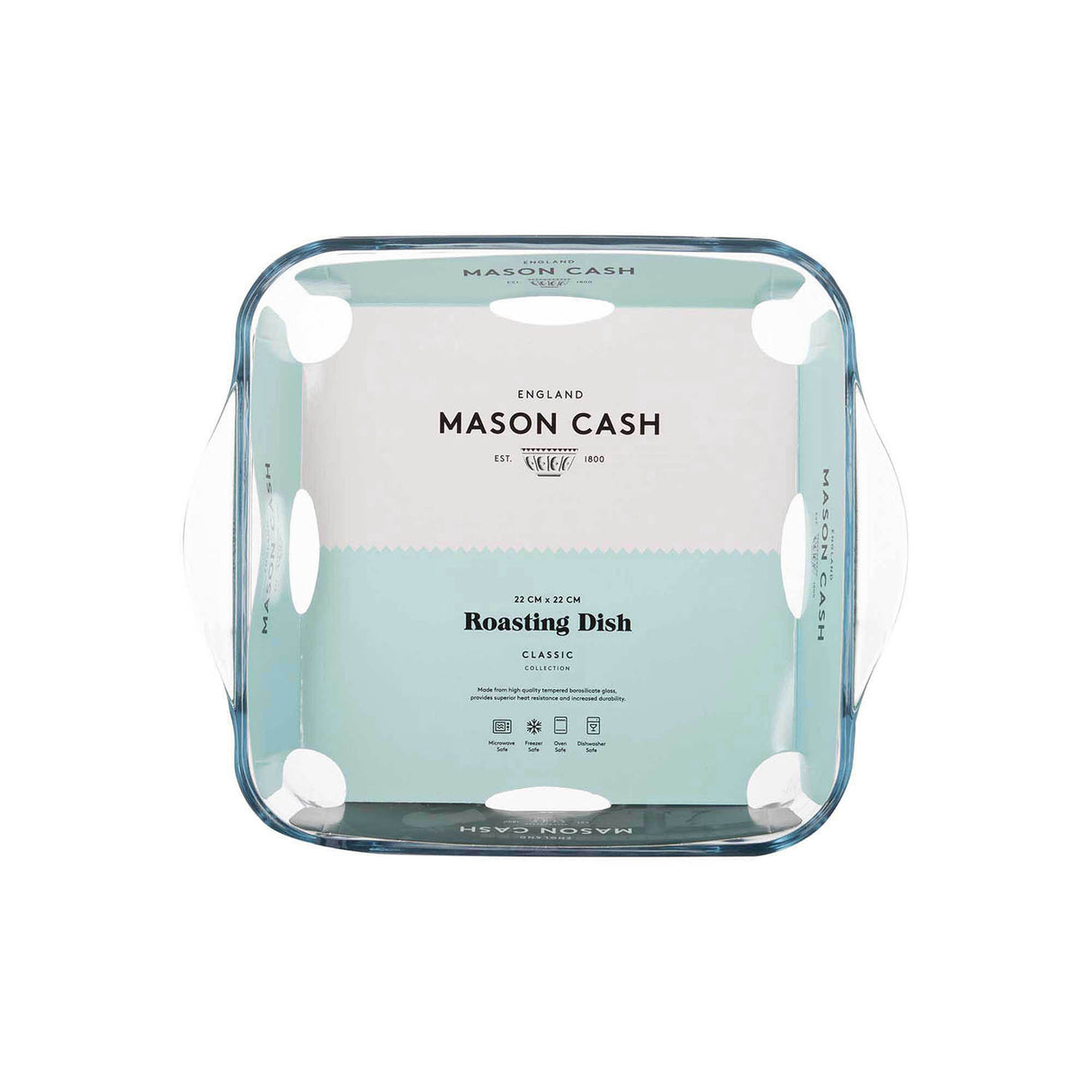 Rechteckige MASON CASH Auflaufform aus Glas, Classic Serie, klare Backform für Ofengerichte, robustes und langlebiges Design