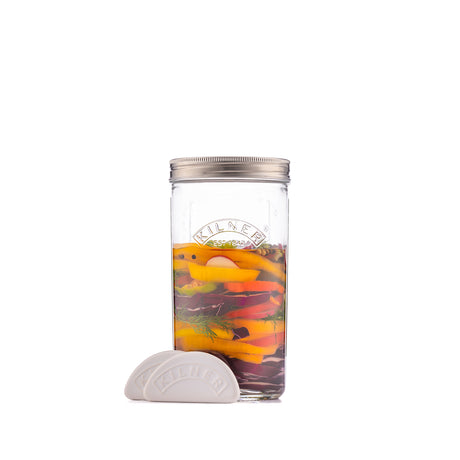 KILNER Fermentierglas, kleines 1-Liter-Glas mit Schraubverschluss, ideal zum Fermentieren von Sauerkraut und Kimchi.