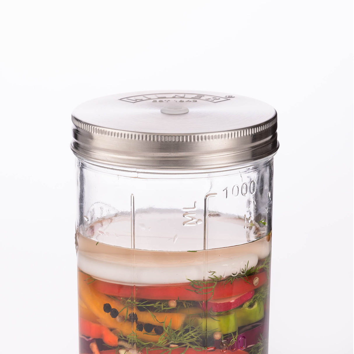 KILNER Fermentierglas, kleines 1-Liter-Glas mit Schraubverschluss, ideal für fermentierte Lebensmittel und Getränke, transparent.