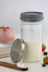 KILNER Kefir-Set mit 500 ml Kefir, inklusive Fermentationsbehälter und Zubehör, für hausgemachten Kefir.