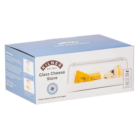 KILNER Käseglocke aus klarem Glas, 24 cm, schützt Käse und Frischwaren, mit elegantem Design und praktischem Deckel