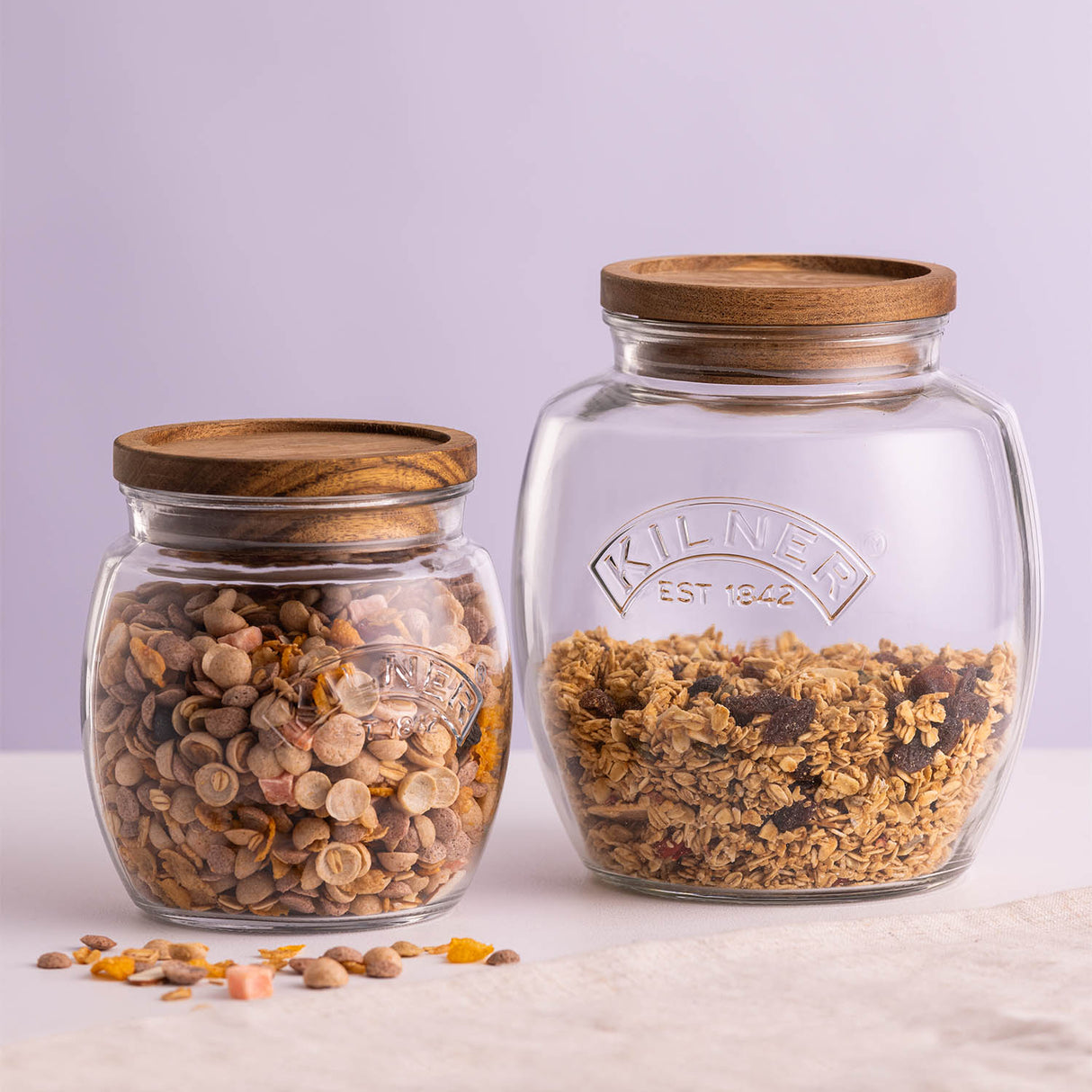 KILNER Vorratsglas, universell, transparent, mit Metallverschluss, ideal für Lebensmittelaufbewahrung, langlebiges Glas, 5010853285511