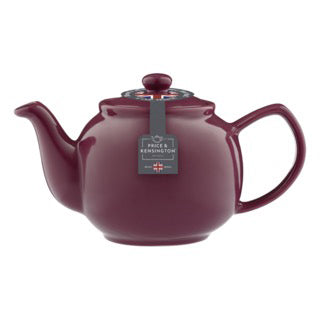 Teekanne von PRICE & KENSINGTON mit PFLAUME und Minzblättern, frischer Kräutertee in einer transparenten Teekanne.