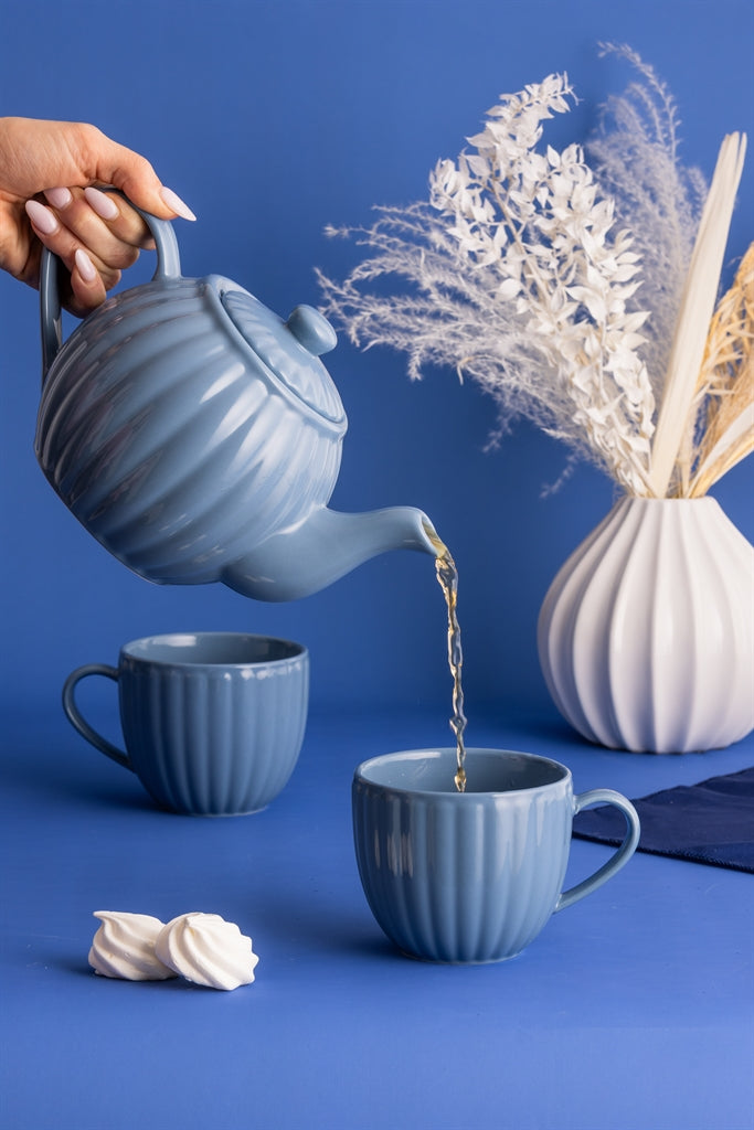 Weiße PRICE & KENSINGTON Teekanne LUXE mit Platz für 6 Tassen, elegante Teekanne aus Keramik mit modernem Design