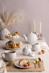 Weißes Milch- und Zuckerset von PRICE & KENSINGTON, LUXE, elegante Keramik mit hochwertigem Design, perfekt für Kaffee und Tee