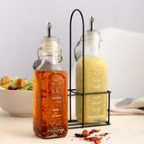 Transparente KILNER Öl- und Essigflasche aus Glas mit Schraubverschluss, ideal für Küche und Tisch.