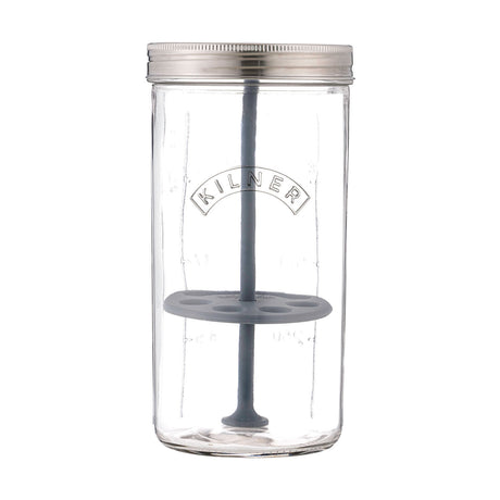 KILNER Kräuter-Frischhalteglas, 1L, aus Glas mit Kräutern gefüllt, ideal zur Aufbewahrung frischer Kräuter.