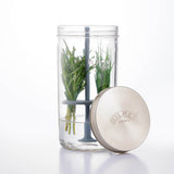 KILNER Kräuter-Frischhalteglas, 1 Liter, transparent, mit Kräutern gefüllt, ideal für frische Kräuteraufbewahrung, Glasbehälter