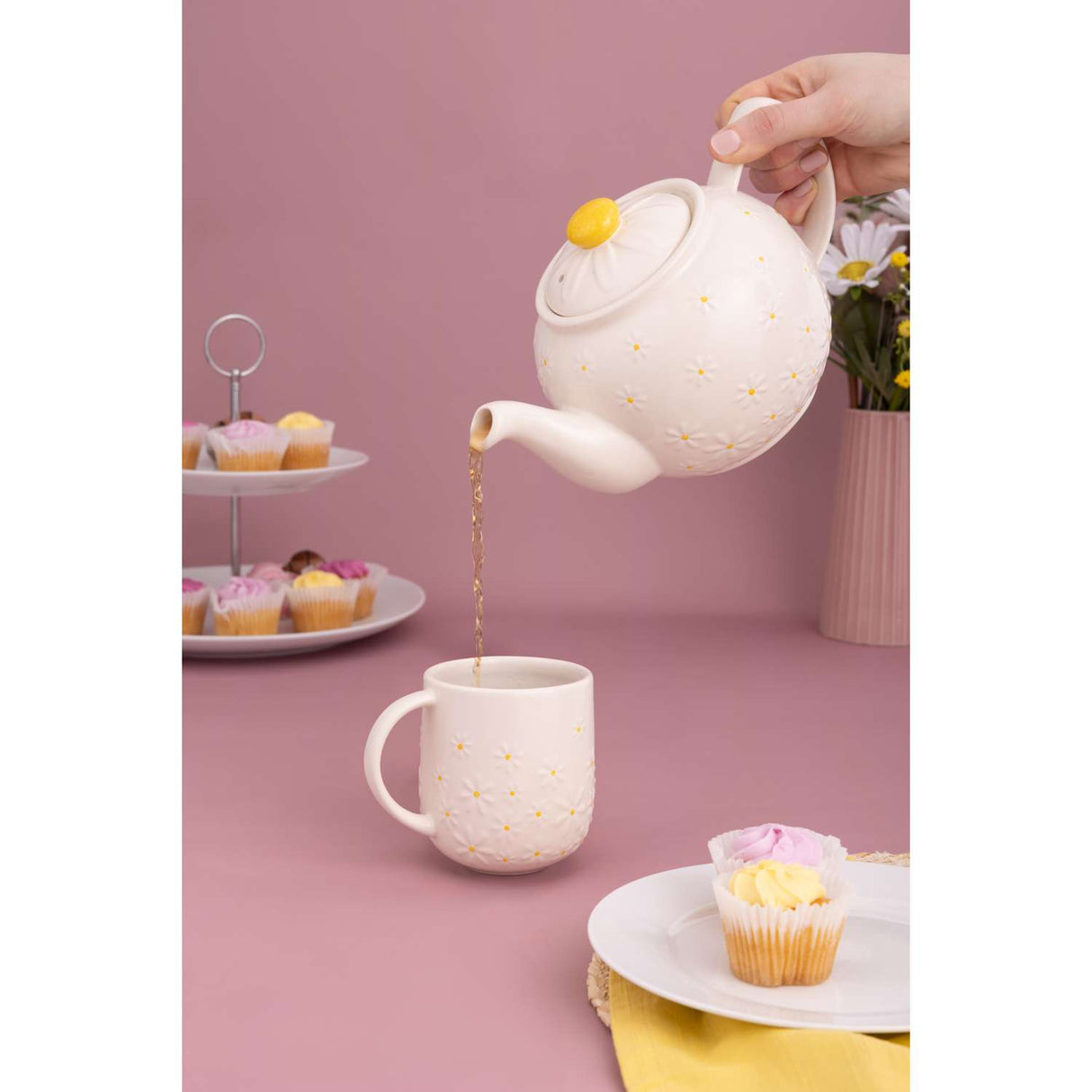 PRICE & KENSINGTON, Teekanne, DAISY, weiß, 6 Tasse