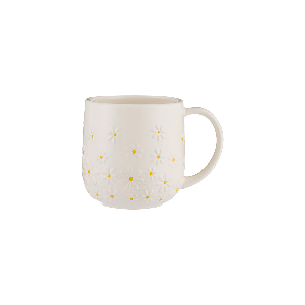 Weiße Teetasse von PRICE & KENSINGTON mit Daisy-Design, 350 ml Fassungsvermögen, elegante Keramiktasse für Tee.