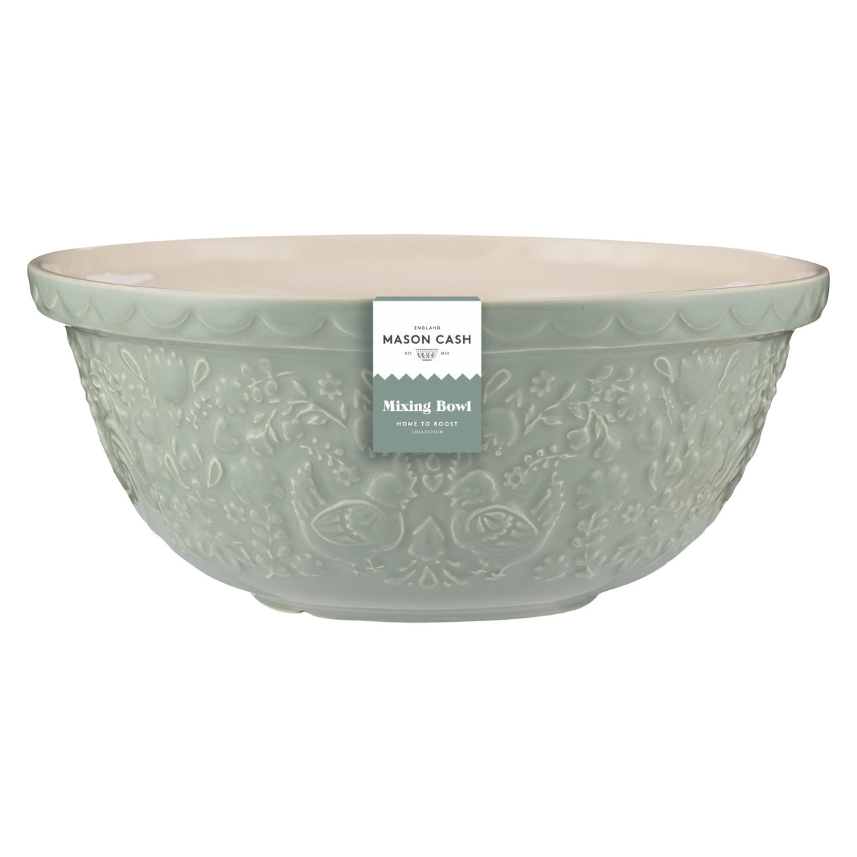 Mason Cash Rührschüssel, HOME TO ROOST, orange, keramische Küchenmischschüssel für Backen und Kochen.