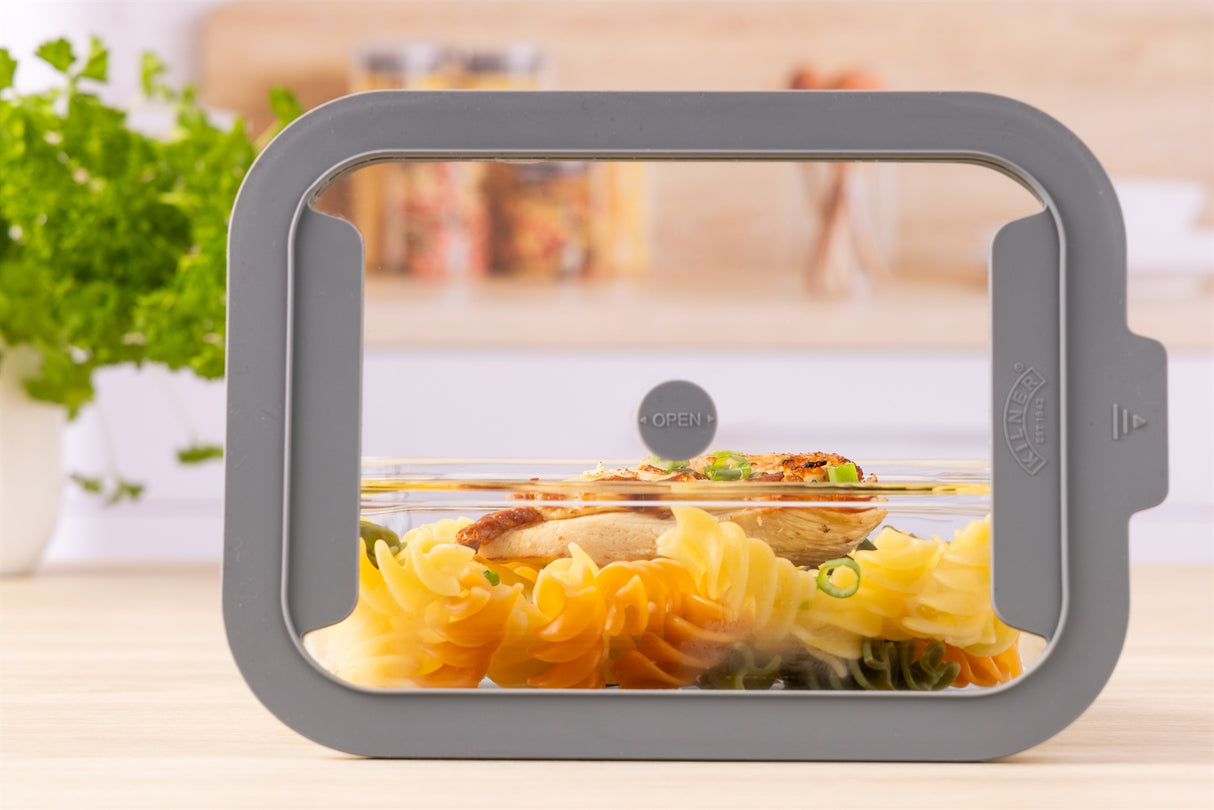 KILNER Frischhaltedose aus Glas mit Kunststoffdeckel, ideal für Lebensmittelaufbewahrung und Frischhaltung