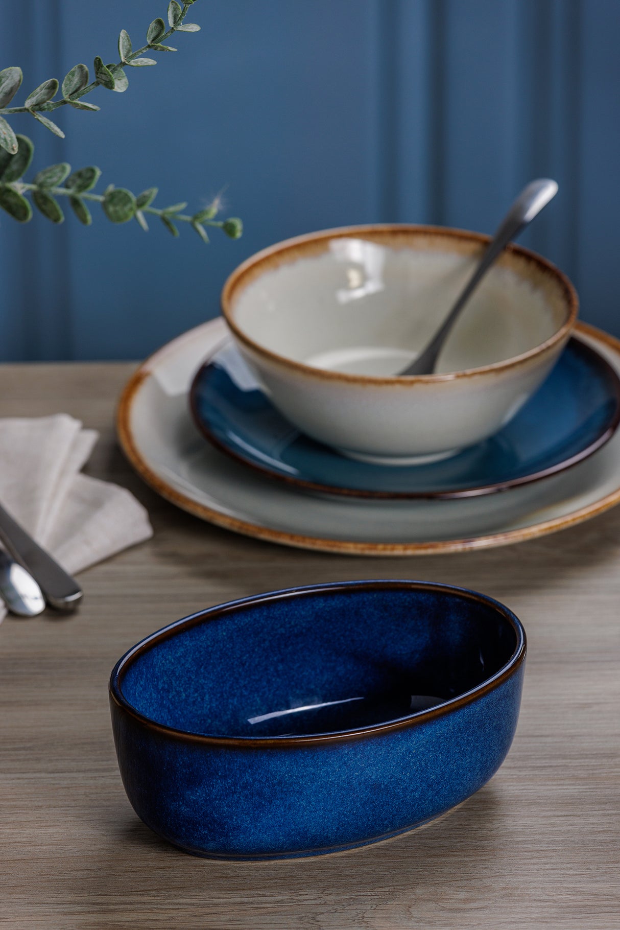 MASON CASH Auflaufform Rustic Charm in Blau, langlebiges Keramik-Design für ofenfrische Gerichte und Backwaren.