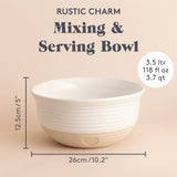 Mason Cash Rührschüssel Rustic Charm in Beige, 2,7 Liter, langlebiges Keramikgeschirr für Kochen und Backen