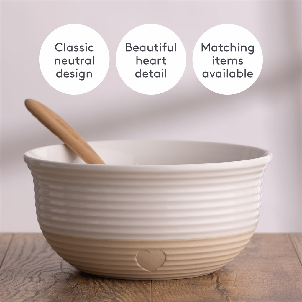 Rührschüssel von MASON CASH in Beige, Rustic Charm Design, 2,7 Liter, aus Keramik, für Backen und Kochen.