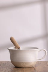 Rührschüssel von Mason Cash in Beige mit rustikalem Charme, 20 cm Durchmesser, ideal für Back- und Kochrezepte