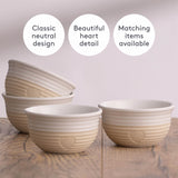 Vier beige Schüsseln im Mason Cash Rustic Charm 4er-Set, robuste Keramikschüsseln für Küchen- und Serviezwecke