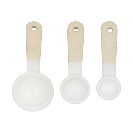 MASON CASH Messlöffel-Set mit 3 beige Messlöffeln im Rustic Charm Design, ideal für präzises Abmessen in der Küche
