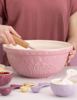 Transparente Rührschüssel von MASON CASH aus der Serie IN THE MEADOW mit Blumendekor, ideal zum Backen und Kochen.