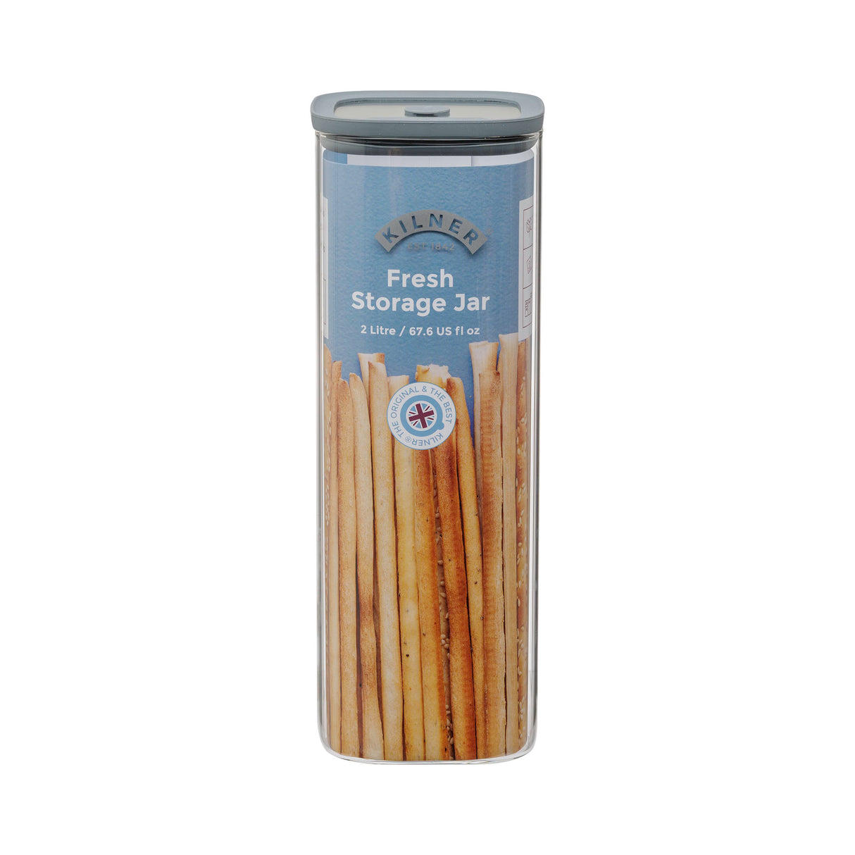 KILNER Vorratsglas FRESH STORAGE aus Glas mit Metallverschluss, ideal zur Aufbewahrung von Lebensmitteln, transparent und langlebig