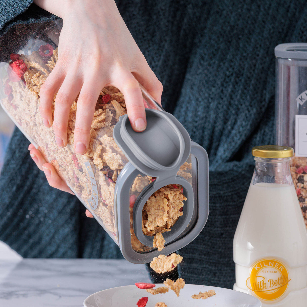 KILNER Vorratsglas FRESH STORAGE mit Schraubverschluss, transparentes Glas für Lebensmittelaufbewahrung
