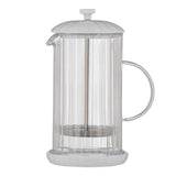 Weiße French Press von PRICE & KENSINGTON, luxuriöse Kaffeekanne mit elegantem Design, ideal für frischen Kaffee.
