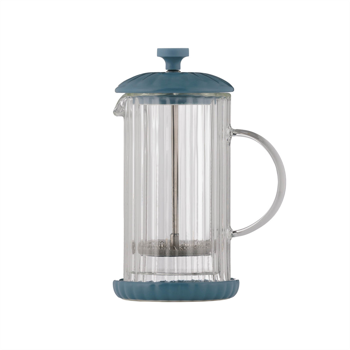 Preis & Kensington Frenchpress in Taubenblau, 350 ml, mit Glasbehälter und Edelstahlgriff.
