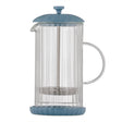 Preis & Kensington Frenchpress in Taubenblau, 1 Liter, mit Glasbehälter und Filter für frisch gebrühten Kaffee.
