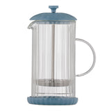 Preis & Kensington Frenchpress in Taubenblau, 1 Liter, mit Glasbehälter und Filter für frisch gebrühten Kaffee.