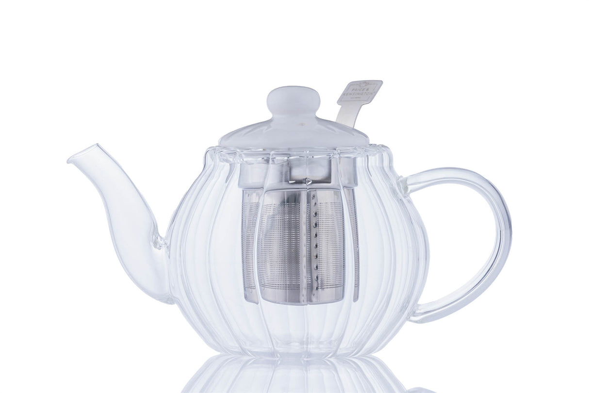 Transparente Teekanne von PRICE & KENSINGTON LUXE aus Glas, klare Teekanne mit elegantem Design für Teezubereitung.