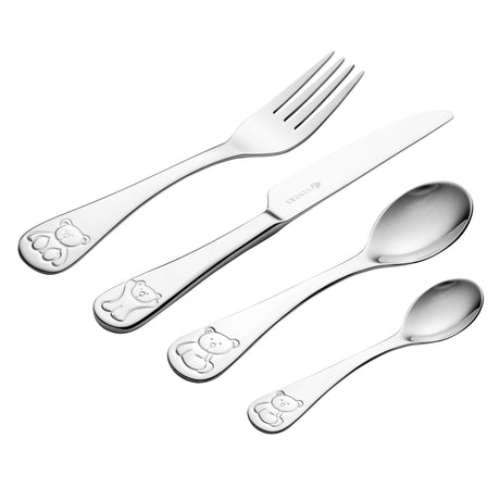 Kinderbesteck-Set von VINERS aus Edelstahl, 3-teilig, kindgerechtes Besteck für kleine Kinder.