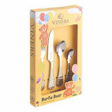 Kinderbesteck-Set von VINERS aus Edelstahl mit drei Teilen, kindgerechte Besteckgarnitur für kleine Hände.