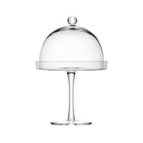 LSA Vienna cake stand with clear cover, 23cm diameter, 34.5cm tall, showcasing elegant glass design and tiered display.