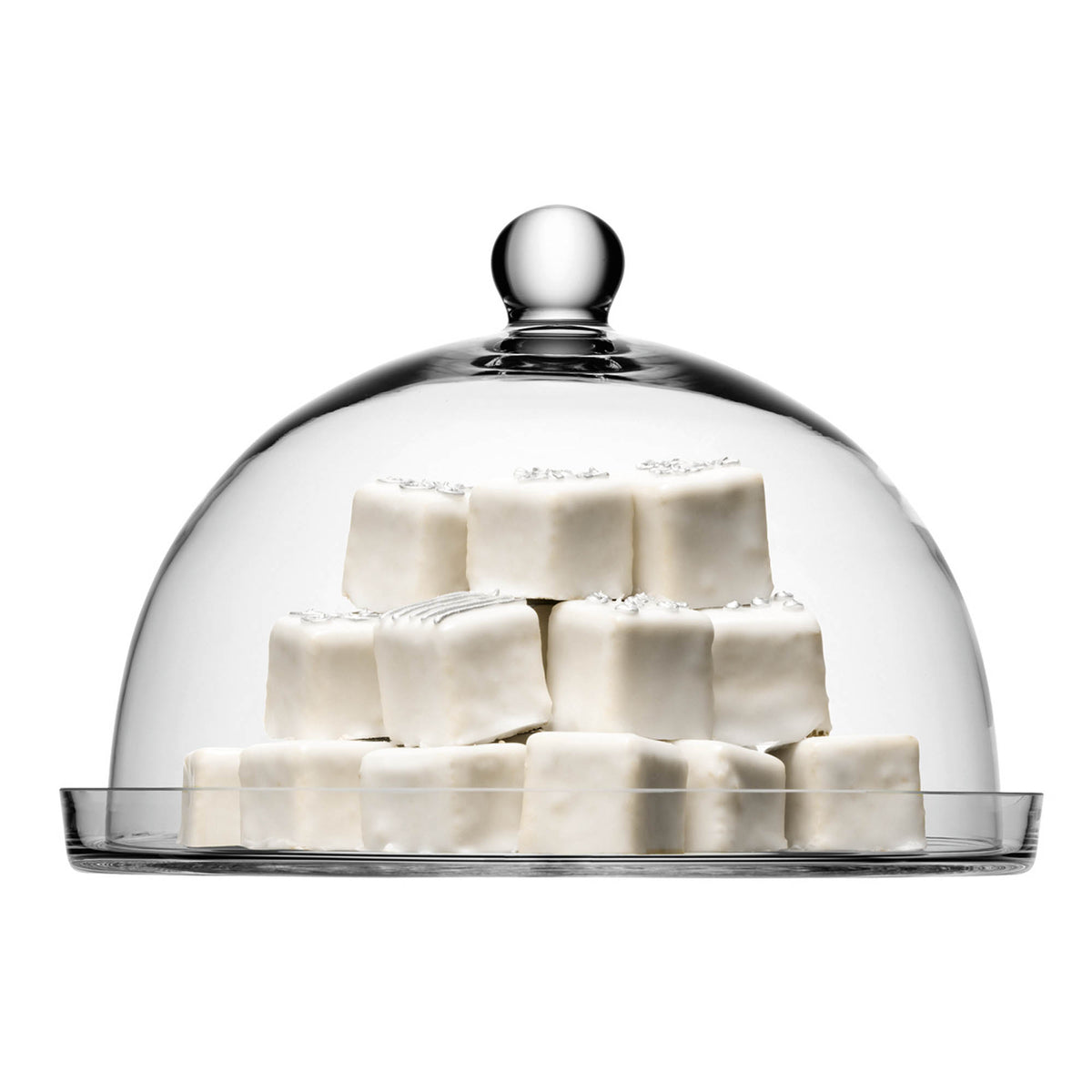 Clear LSA Vienna plate with glass dome, 33cm diameter, elegant presentation for serving or display.