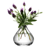 Clear glass flower sprig vase by LSA, 11cm tall, featuring a sleek, modern design perfect for displaying floral arrangements.