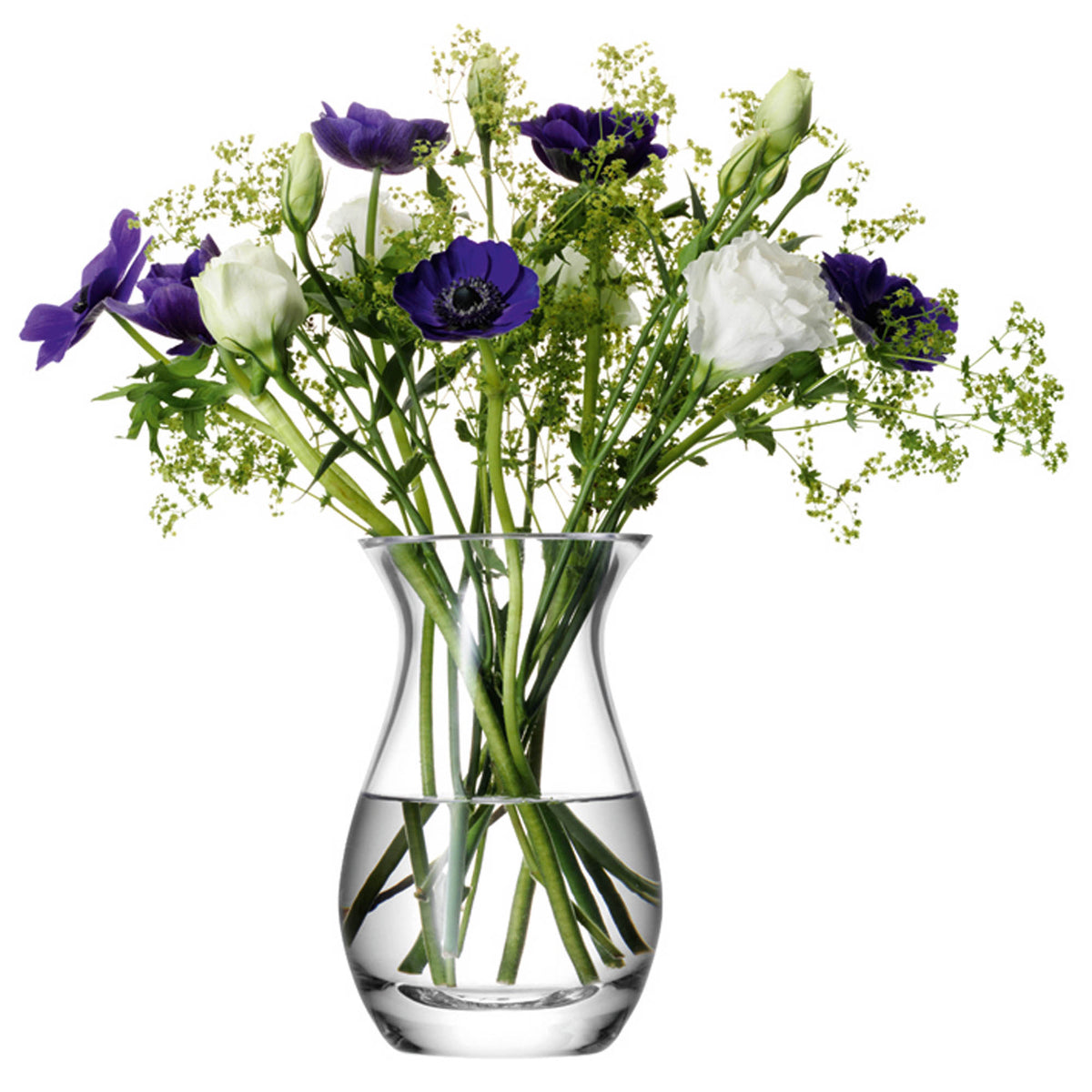 Clear LSA Flower Vase, 17.5cm tall, with a sleek, modern design perfect for displaying flowers or decorative arrangements.