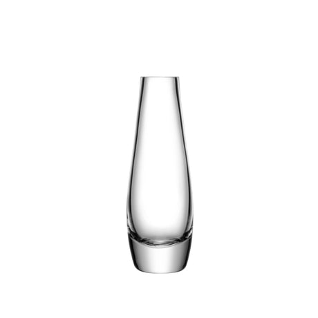 Clear glass LSA Flower single stem vase, 17cm tall with smooth, rounded design for floral arrangements.