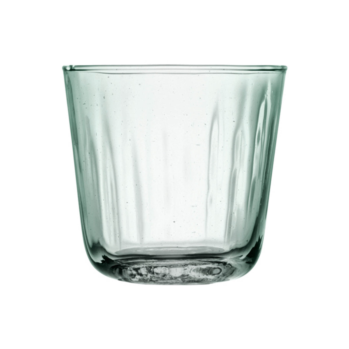 Set of four LSA Mia tumblers, 250ml recycled glass with optic design, perfect for drinks and stylish table settings.