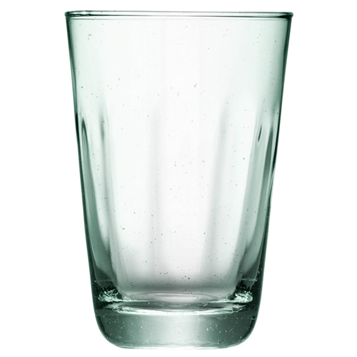 Set of four LSA Mia highball glasses, 350ml recycled glass longdrink glasses with optic design, perfect for beverages.