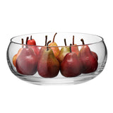 Clear LSA Serve Low Bowl with 27.5cm diameter, elegant glass design perfect for serving salads or snacks.