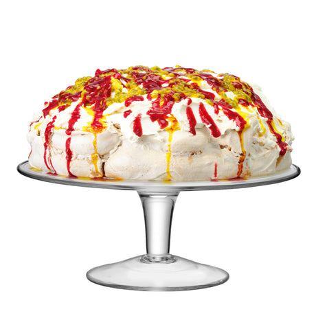 Clear LSA serve cakestand with 31cm diameter, elegant glass cake stand for displaying desserts and baked goods.