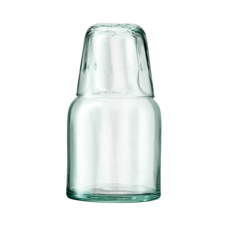 LSA Mia carafe and tumbler set in recycled glass with optical design, 950ml capacity, elegant and modern drinkware.