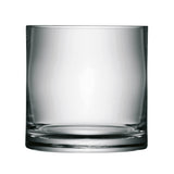 Clear LSA column vase or candleholder, 17cm tall with a 17cm diameter, featuring a sleek cylindrical design.