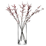 Clear LSA column vase measuring 42cm tall and 18cm diameter with a sleek, cylindrical design, perfect for modern home décor.