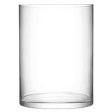 LSA clear column vase or candleholder, 40cm tall with a 30cm diameter, transparent glass decorative piece.