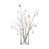 Clear LSA column vase or candleholder, 40cm tall with a 30cm diameter, featuring a sleek, cylindrical glass design.