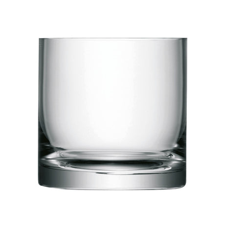 LSA clear column vase or candleholder, H12cm and 12cm diameter, with a sleek cylindrical design and transparent glass finish.