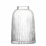 Clear LSA Vase PLEAT with a pleated design, standing 20cm tall, showcasing elegant and modern glass craftsmanship.
