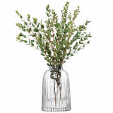 Clear LSA Vase PLEAT with pleated design, 20cm tall, showcasing elegant glass craftsmanship.